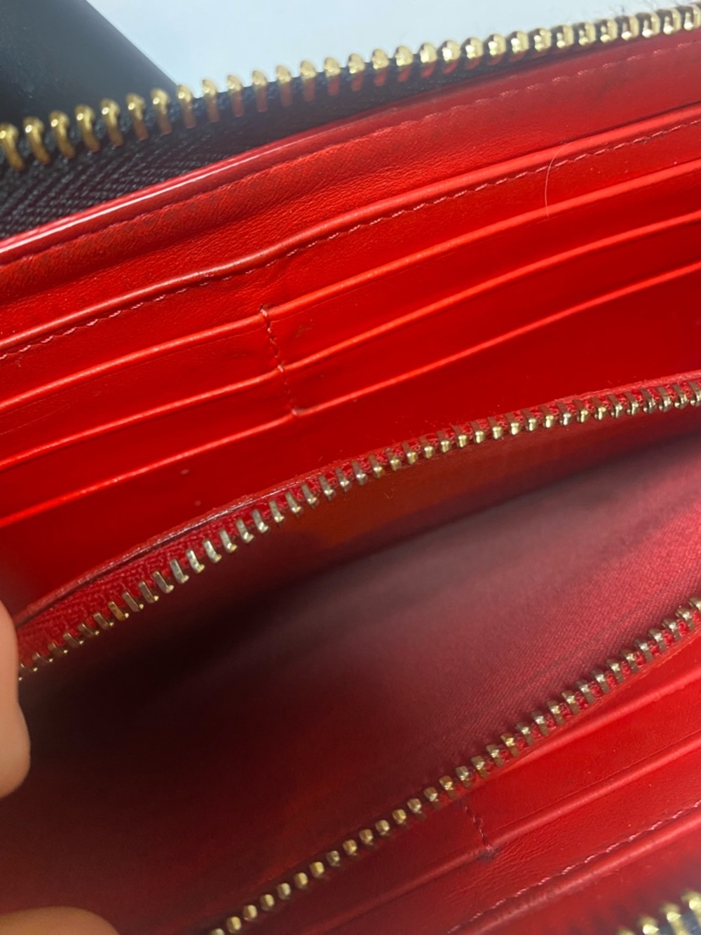 Christian Louboutin Black & Gold Patent Leather Studded Wallet/Clutch - Picture 9 of 15